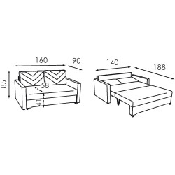 Диван Modern Mini 1.4m Vega 39 (Dark Blue) Thumb