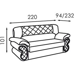Canapea Modern Oskar Fly Nova 2200 (White/Wenge) Thumb