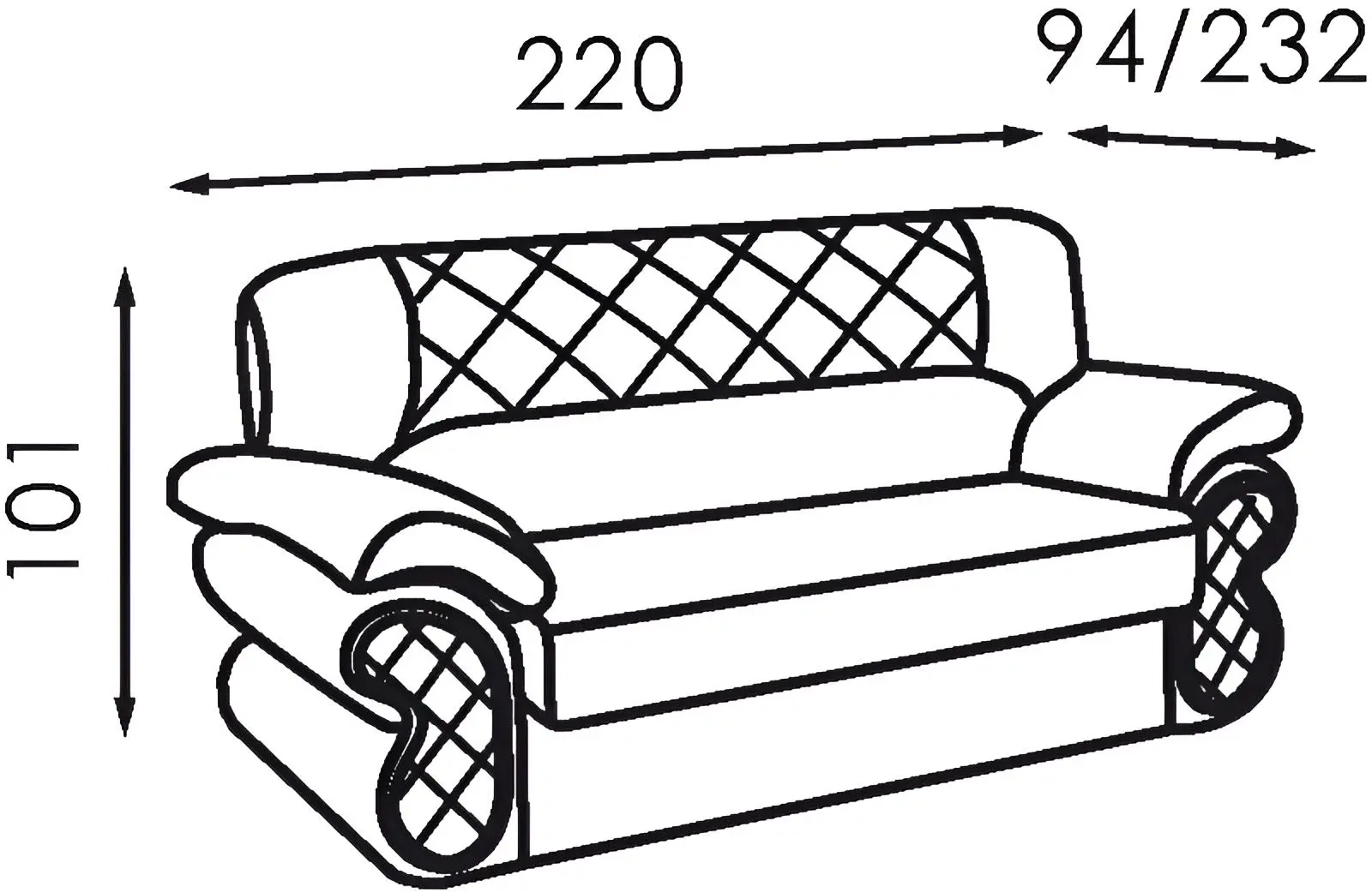 Canapea Modern Oskar Fly Nova 2200 (White/Wenge)