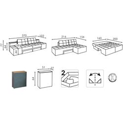 Диван-трансформер Modern Rio 2 Alaska 10 Total Eclipse (Dark Gray) Thumb