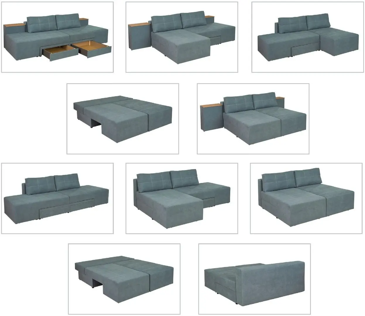 Диван-трансформер Modern Rio 2 Alaska 10 Total Eclipse (Dark Gray)