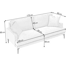 Canapea Prestige Azzuro 2L Mystery/Velutto Thumb