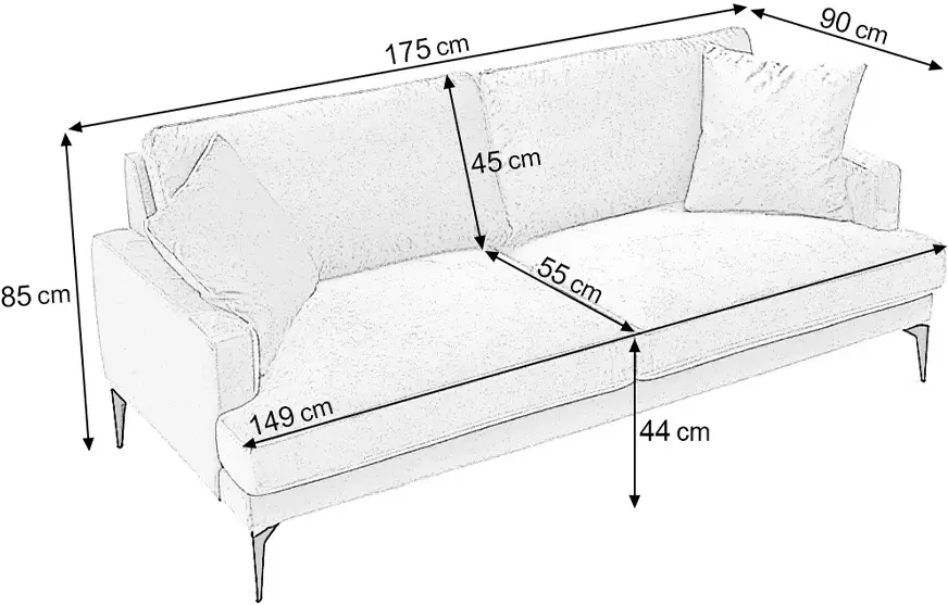 Canapea Prestige Azzuro 2L Mystery/Velutto