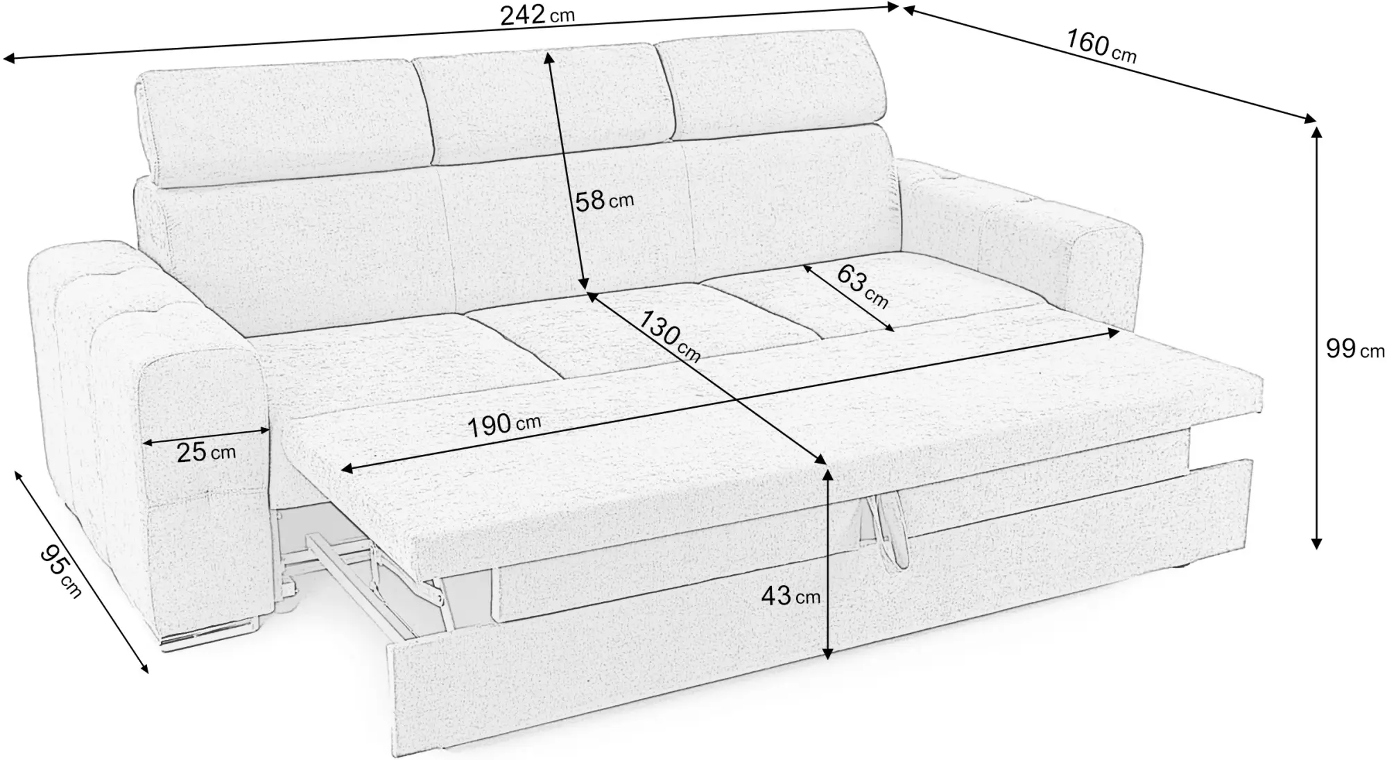 Canapea Prestige Bellagio 3L Enjoy