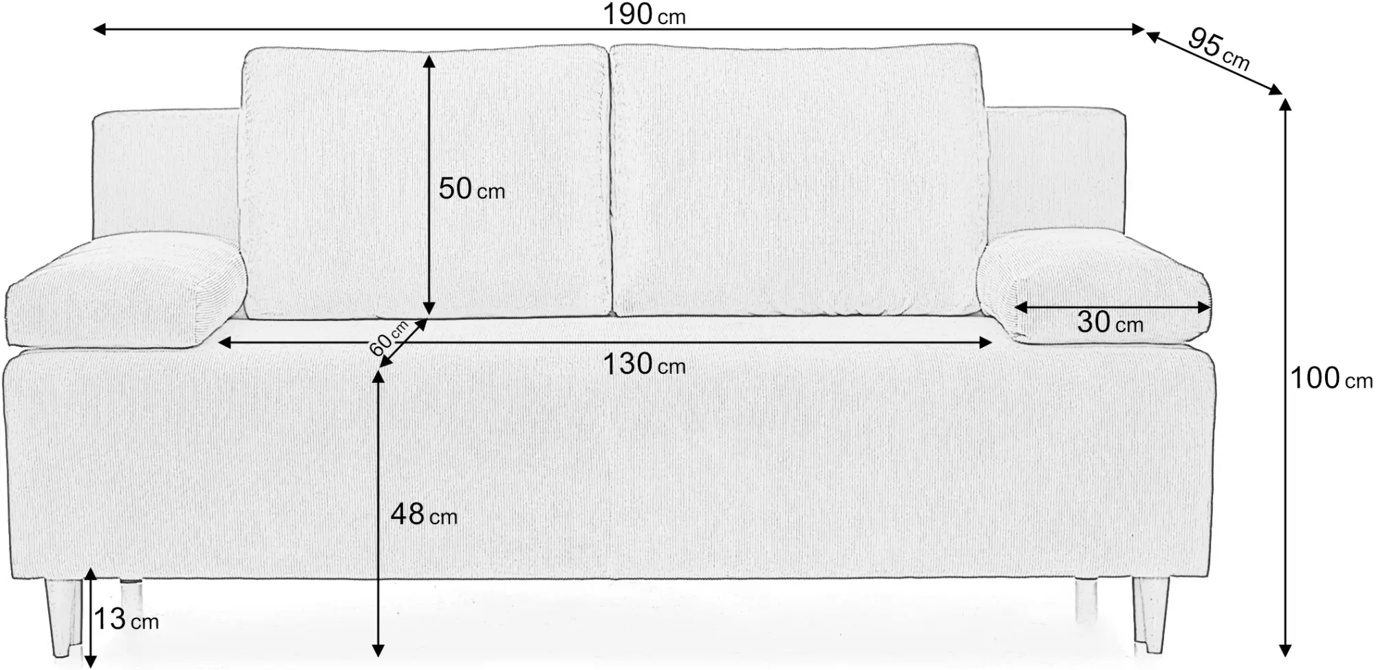 Canapea Prestige Candy 3L Fjord