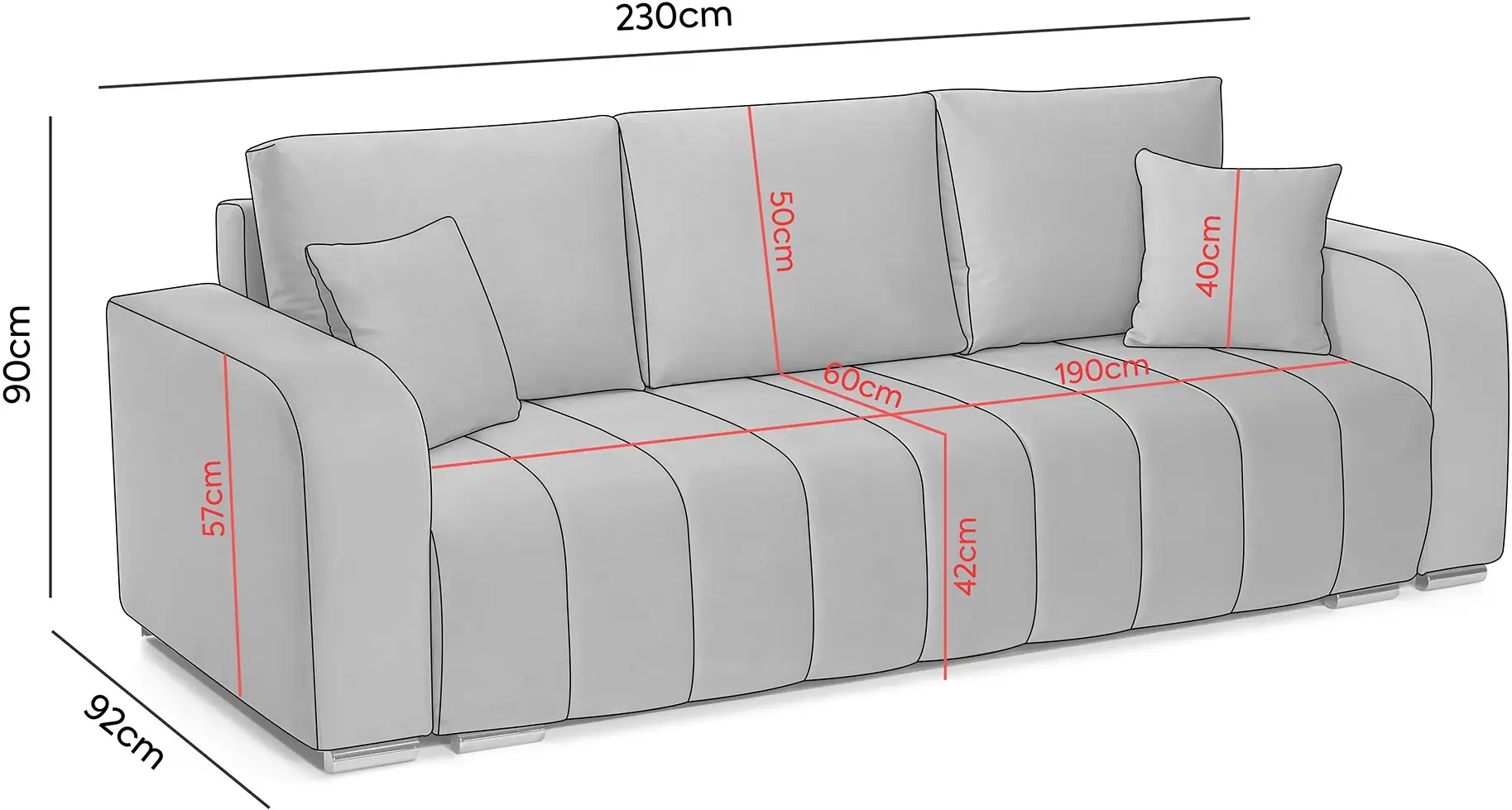 Canapea Prestige Diego 3L Velutto