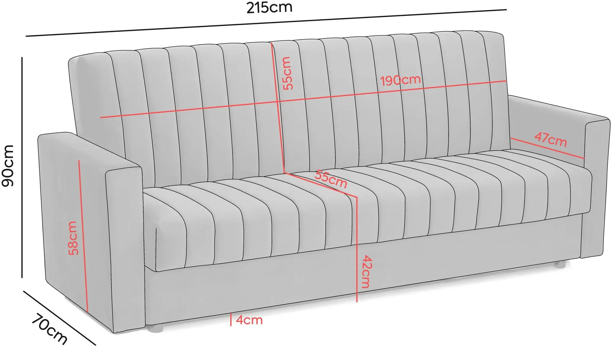 Canapea Prestige Emerald 3L Velutto