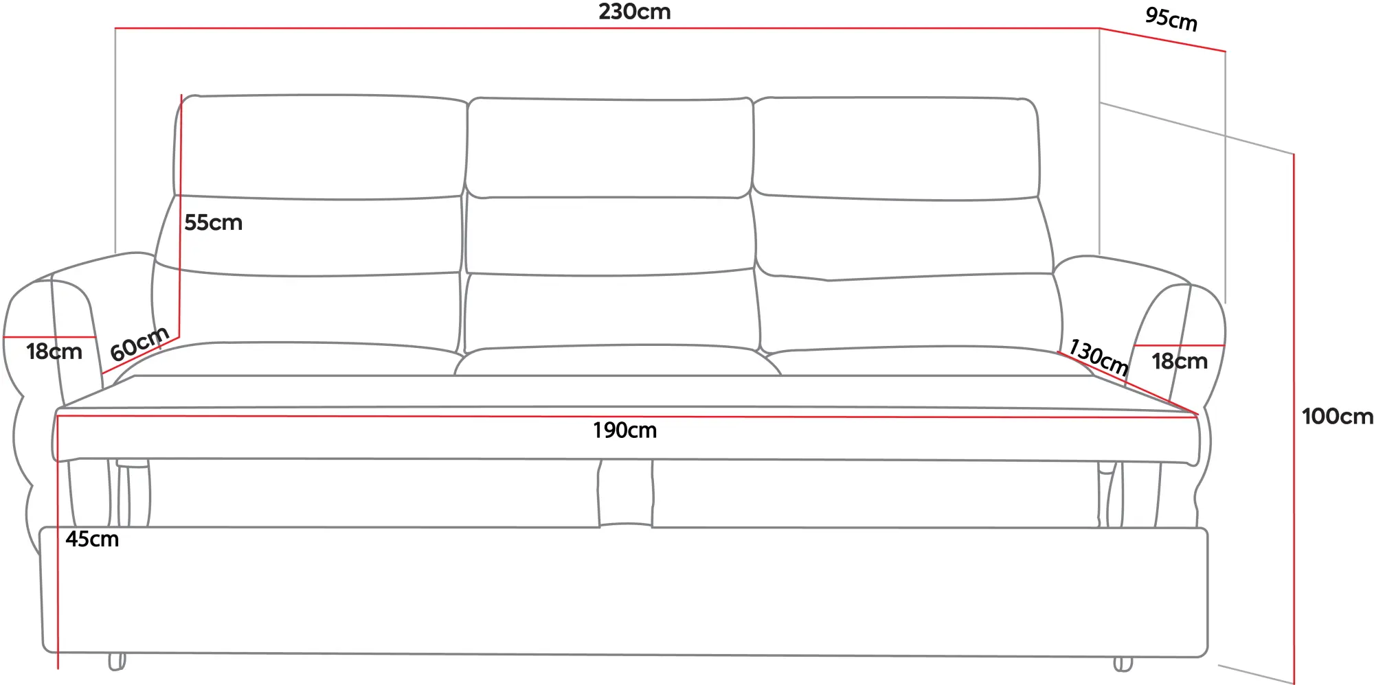 Canapea Prestige Tenerife 3L Enjoy