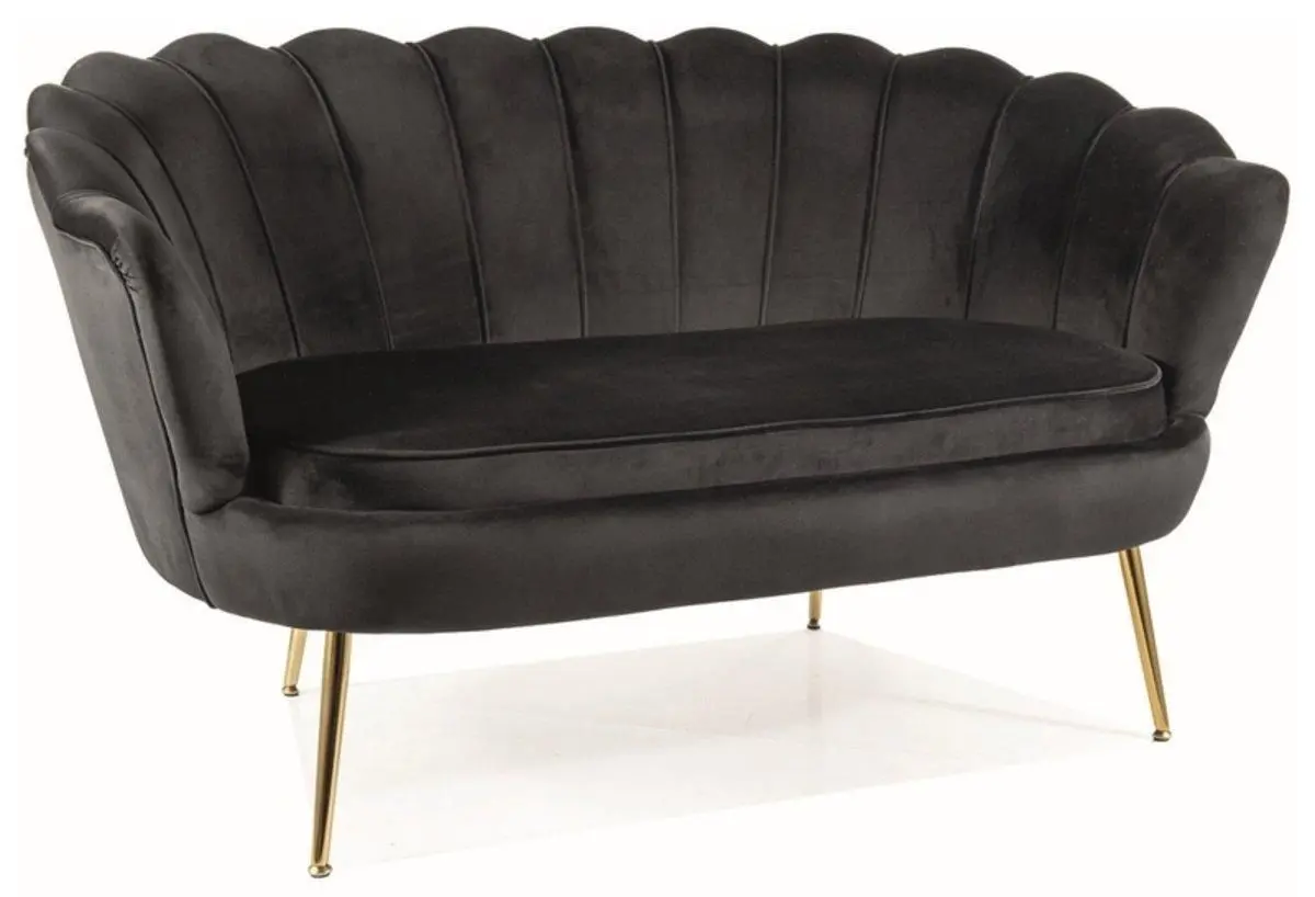 Диван Signal Camellia 2 Bluvel 19 (Black/Gold) - 3