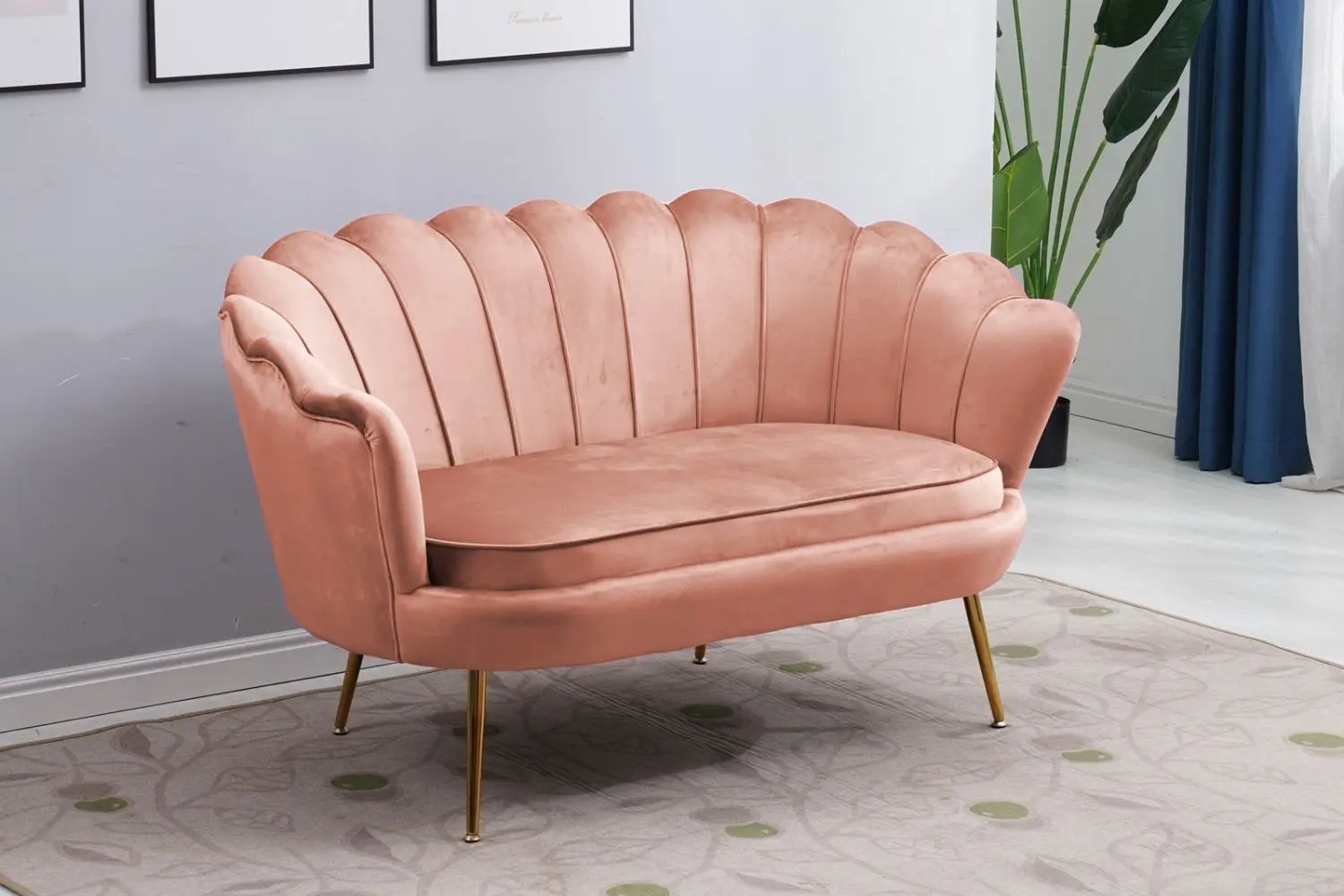 Диван Signal Camellia 2 Bluvel 52 (Antique Rose/Gold)