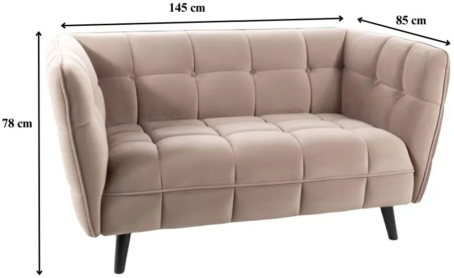 Canapea Signal Castello 2 Velvet (Beige Dark/Wenge) - 2