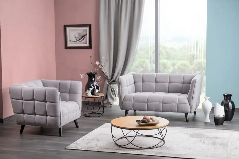 Canapea Signal Castello 2 Velvet (Gray Light/Wenge)