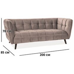 Canapea Signal Castello 3 Bluvel 28 (Beige/Wenge) Thumb