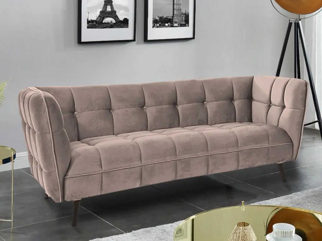 Canapea Signal Castello 3 Bluvel 28 (Beige/Wenge)