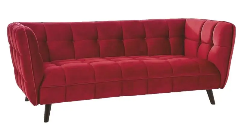 Canapea Signal Castello 3 Velvet (Burgundy/Wenge)