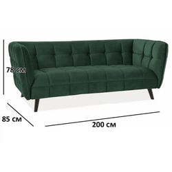Canapea Signal Castello 3 Velvet (Green/Wenge) Thumb