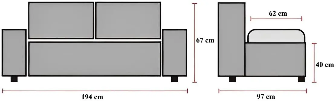 Диван Signal Chester 2 Velvet (Gray) - 3