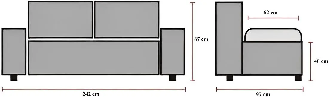 Диван Signal Chester 3 Velvet (Gray) - 3
