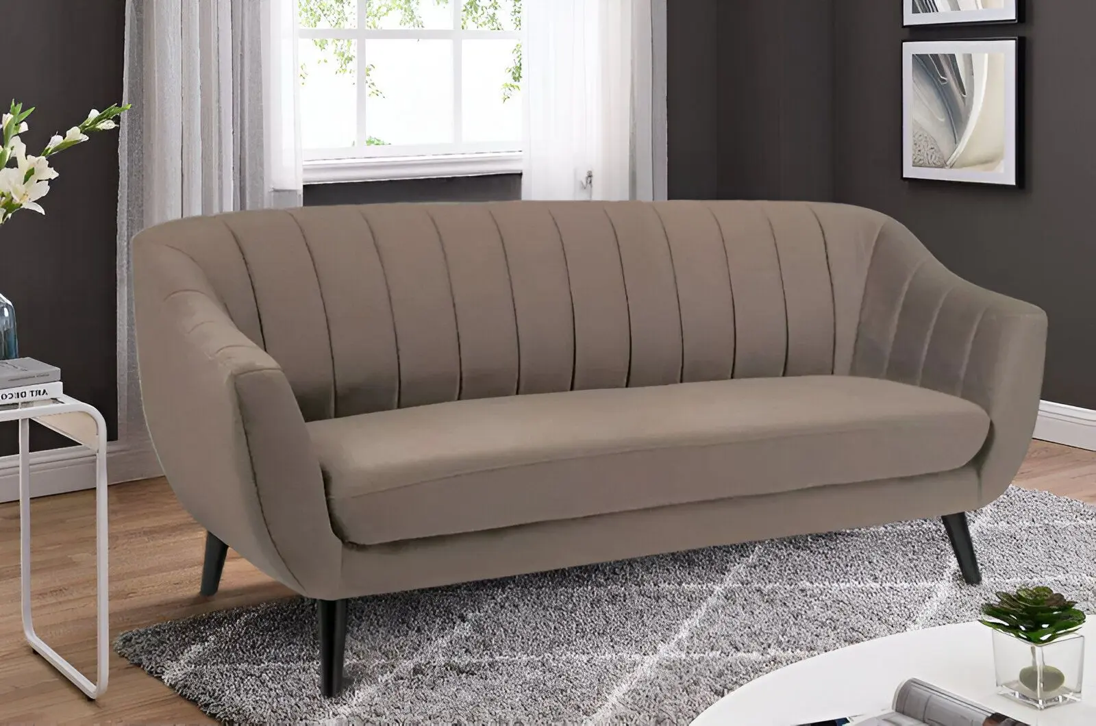 Диван Signal Elite 3 Velvel Bluvel 40 (Dark Beige/Wenge)