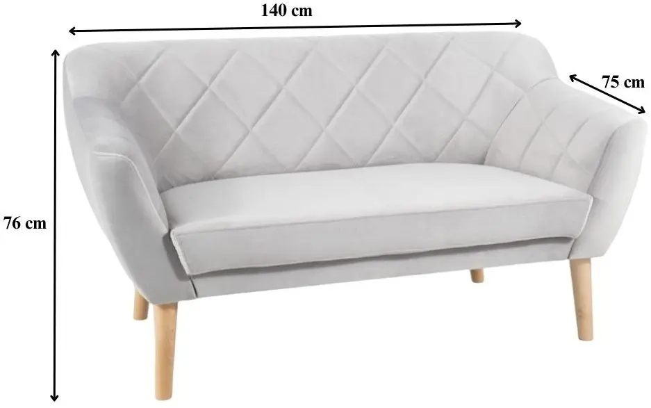 Диван Signal Karo 2 Velvet (Gray Light/Beech) - 2