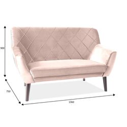 Canapea Signal Kier 2 Velvet (Beige/Wenge) Thumb