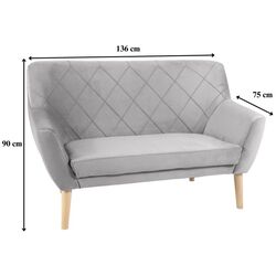 Диван Signal Kier 2 Velvet (Gray/Beech) Thumb