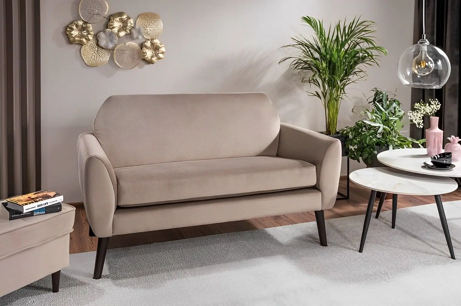 Диван Signal Mena Velvet (Beige Dark/Wenge)