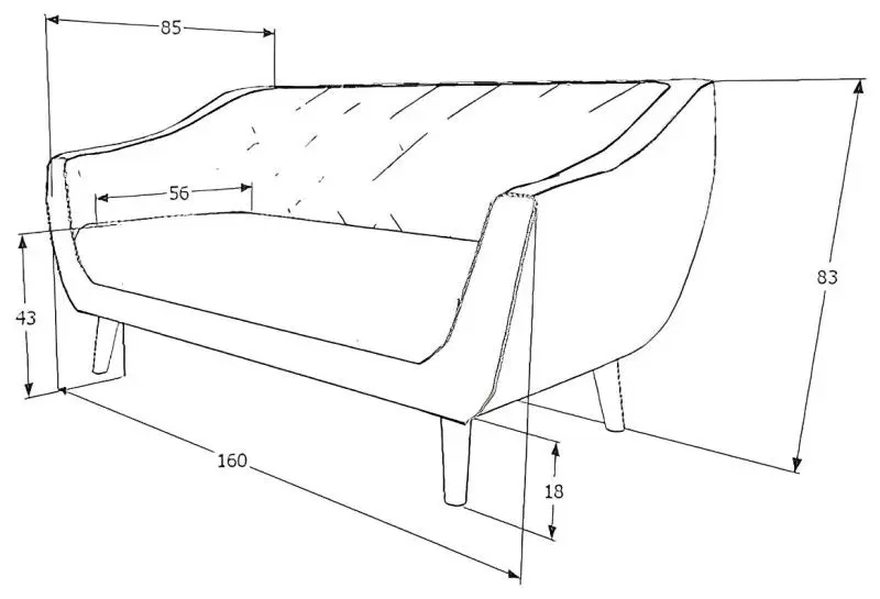 Диван Signal Molly 2 Bluvel 40 (Dark Beige/Wenge) - 2