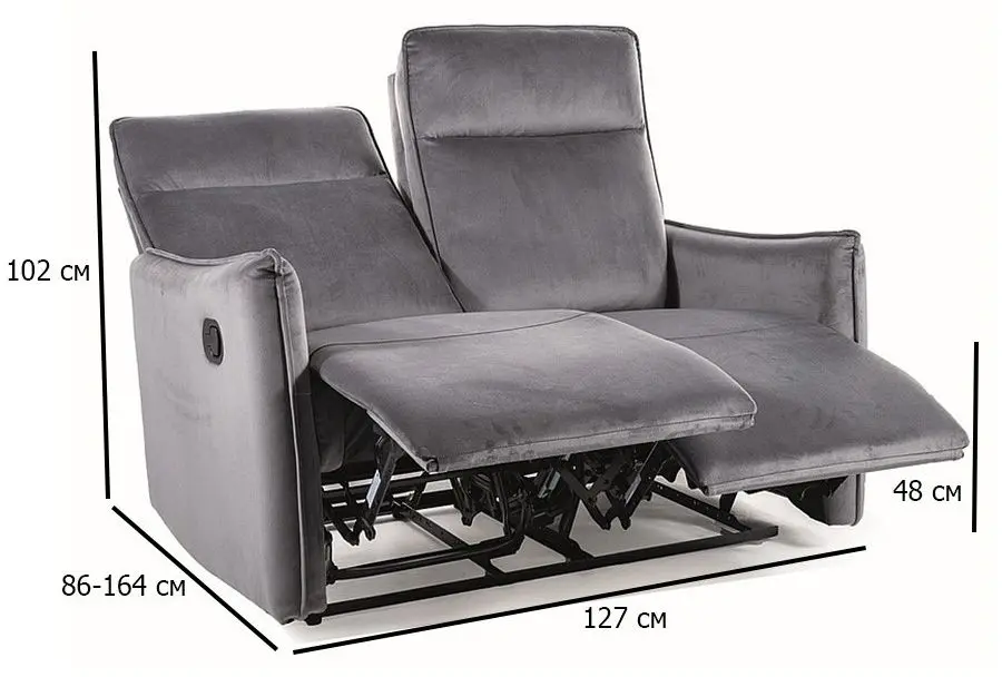 Кресло-реклайнер Signal Travis 2 Bluvel 14 (Grey) - 2