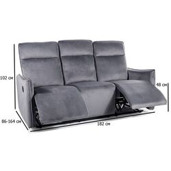 Кресло-реклайнер Signal Travis 3 Bluvel 14 (Grey) Thumb