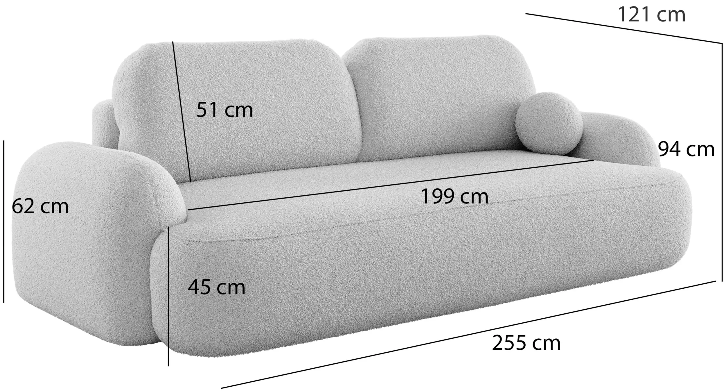 Диван Space Meble Molly Terra Frotte 29 (Dark Grey) - 6