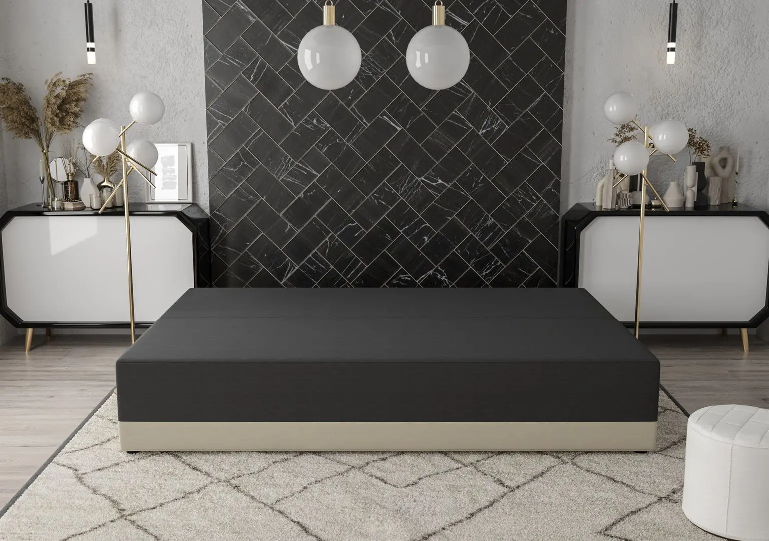 Canapea Space Meble Toledo Rainbow 15/Rainbow 83 (Black/Gray-Beige)