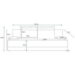 Canapea Space Meble Toledo Rainbow 27/Rainbow 16 (Graphite/Ecru) Thumb