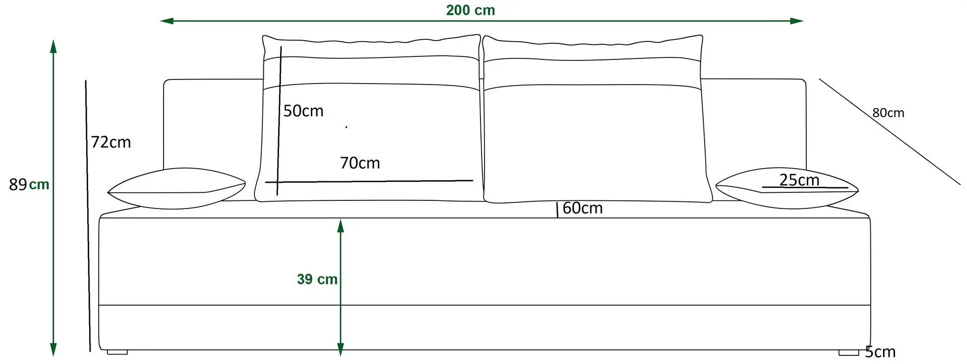 Canapea Space Meble Toledo Rainbow 27/Rainbow 16 (Graphite/Ecru)