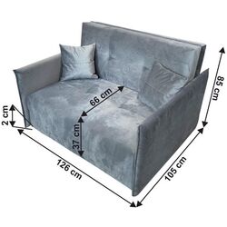 Canapea extensibila Tempo Kondela Alana Gray Light (2 locuri) Thumb