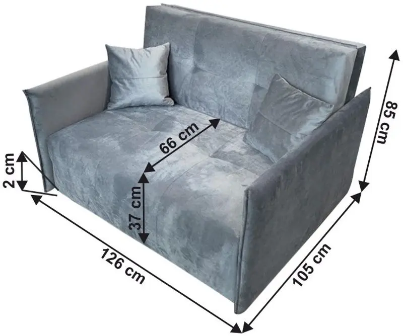 Canapea extensibila Tempo Kondela Alana Gray Light (2 locuri)