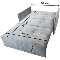 Canapea extensibila Tempo Kondela Alana Gray Light (2 locuri) Thumb