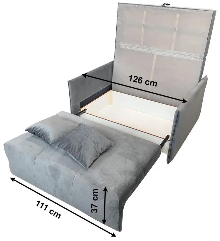 Canapea extensibila Tempo Kondela Alana Gray Light (2 locuri)