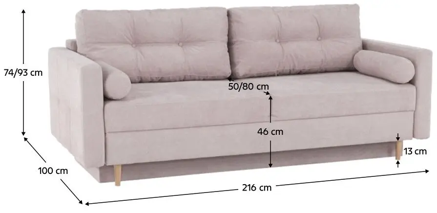 Диван раскладной Tempo Kondela Aurelia (Antique Pink) - 2