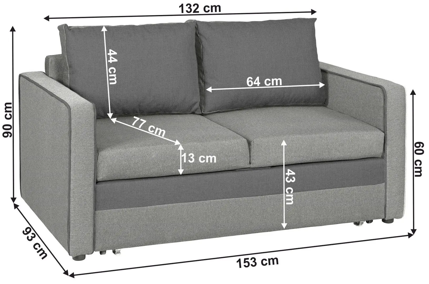 Диван раскладной Tempo Kondela Dada (Light Gray/Gray) - 2