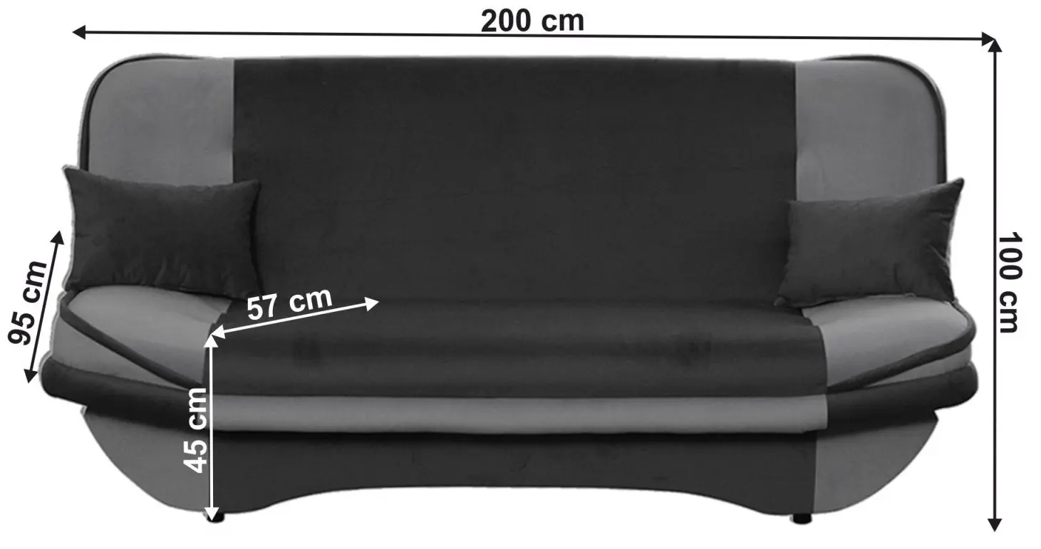Диван раскладной Tempo Kondela Guru (Light Gray/Dark Gray) - 2