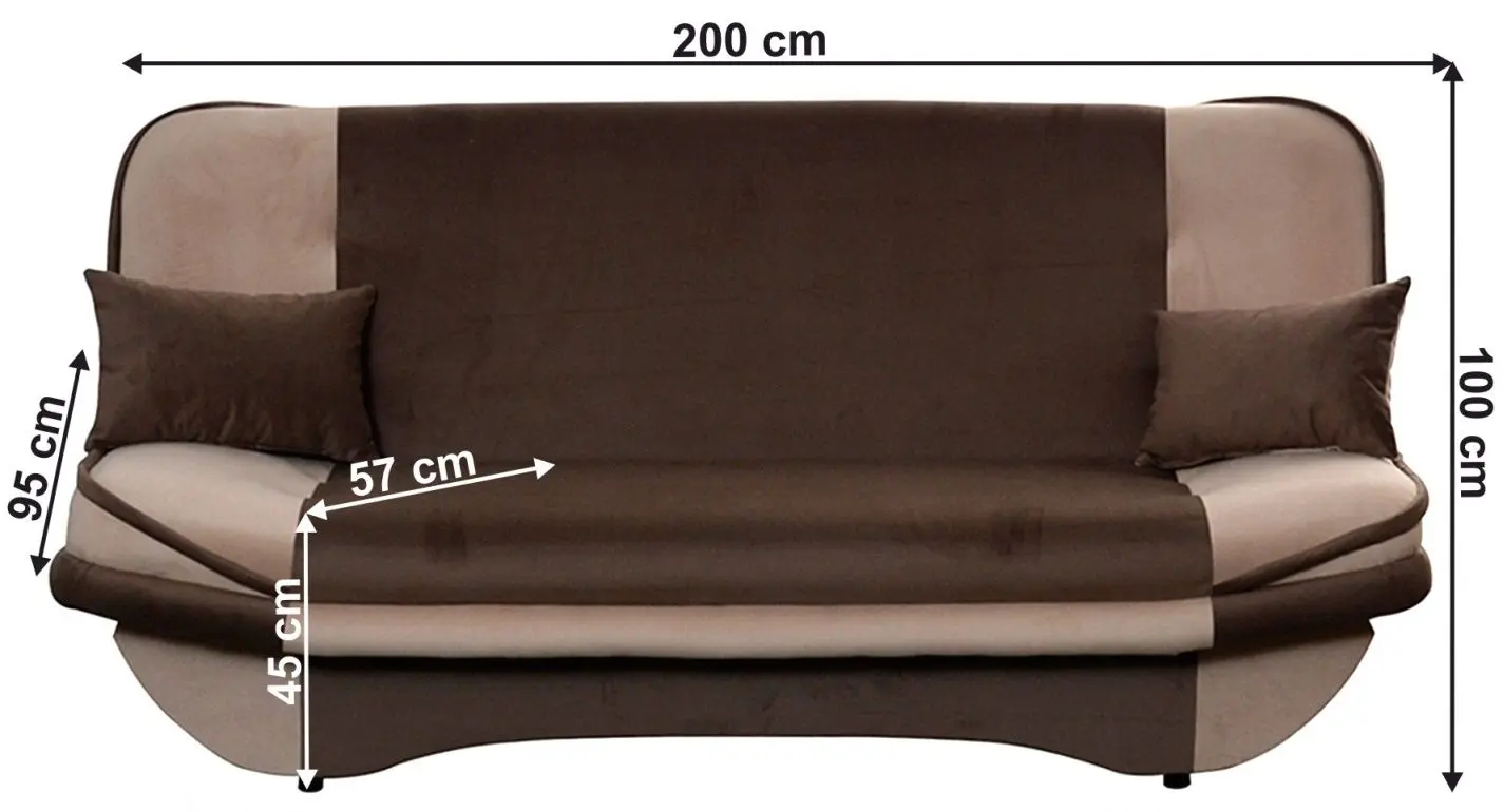 Canapea extensibila Tempo Kondela Guru (Taupe/Brown)