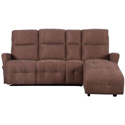 Canapea-recliner de colt Tempo Kondela Trojan Roh Right (Brown) Thumb