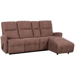 Canapea-recliner de colt Tempo Kondela Trojan Roh Right (Brown) Thumb