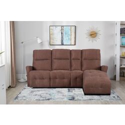 Canapea-recliner de colt Tempo Kondela Trojan Roh Right (Brown) Thumb