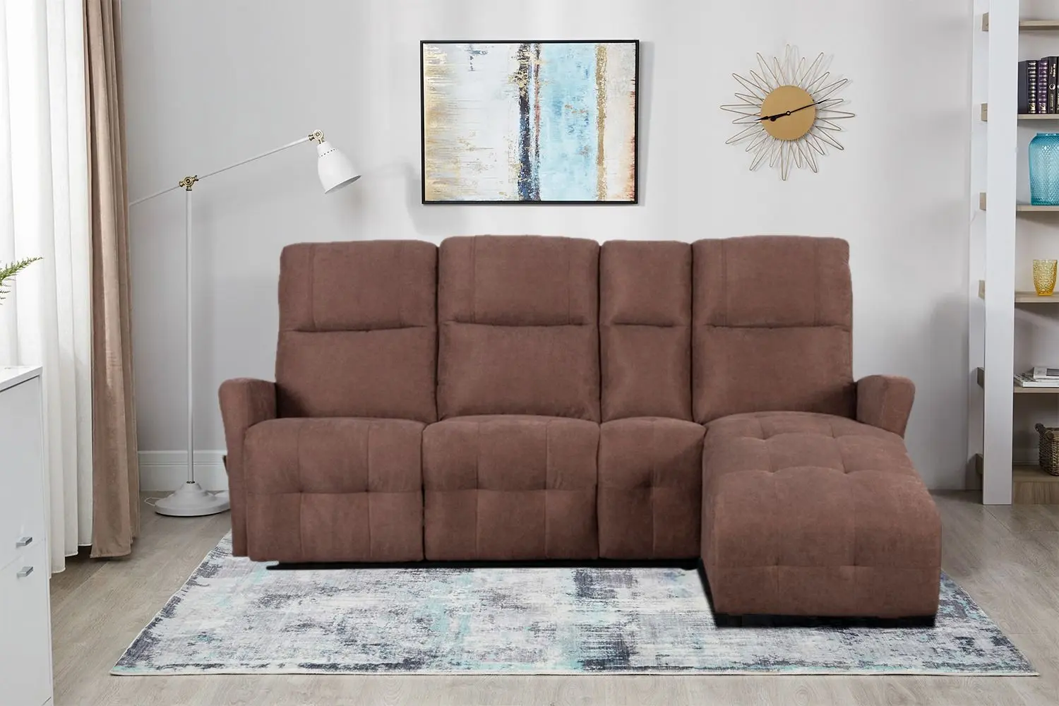 Canapea-recliner de colt Tempo Kondela Trojan Roh Right (Brown)