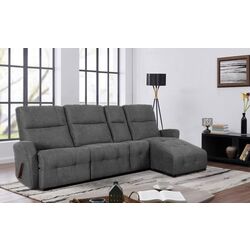 Canapea-recliner de colt Tempo Kondela Trojan Roh Right (Dark Gray)