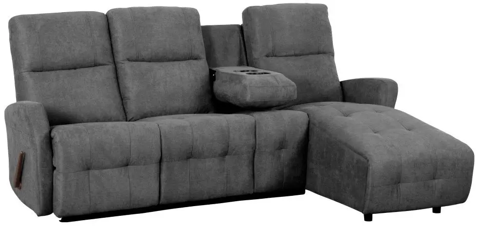 Диван-реклайнер угловой Tempo Kondela Trojan Roh Right (Dark Gray)