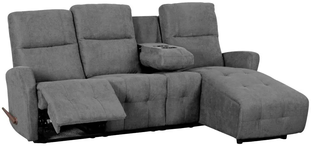 Диван-реклайнер угловой Tempo Kondela Trojan Roh Right (Dark Gray)