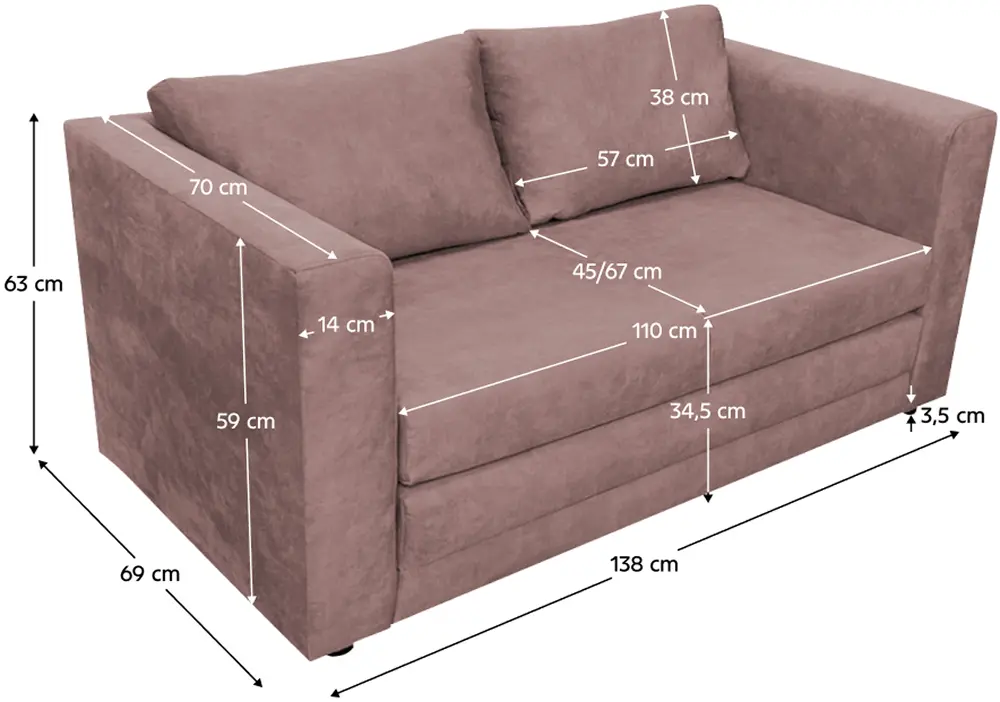 Диван Tempo Kondela Beja (Pink)